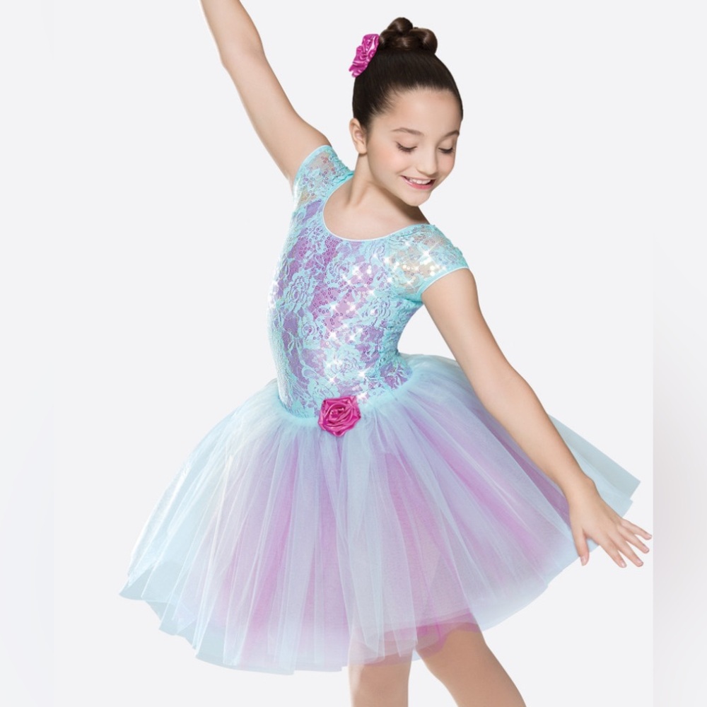 Revolution dance wear small adult “DAYDREAMER” costume with hair clip